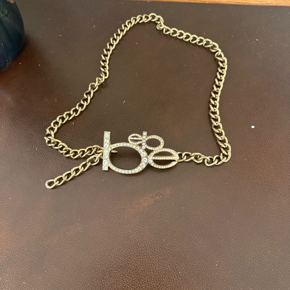 Gold Chain belt with Rhinestone on the buckle